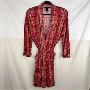 MARC BY MARC JACOB Womens 100% Lyocell Red Brown Snake Prints Robe Sz M/L Comfy